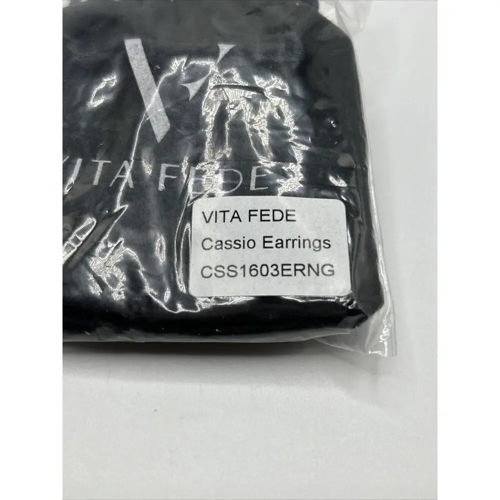 Vita Fede Cassio Earrings Gold Tone Modular Linked Hoops Adjustable‎ NWT